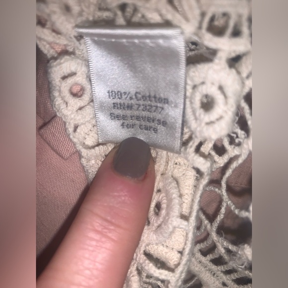 Lauren Conrad Elegant Lace Crochet Top Cream XS - Picture 6 of 7